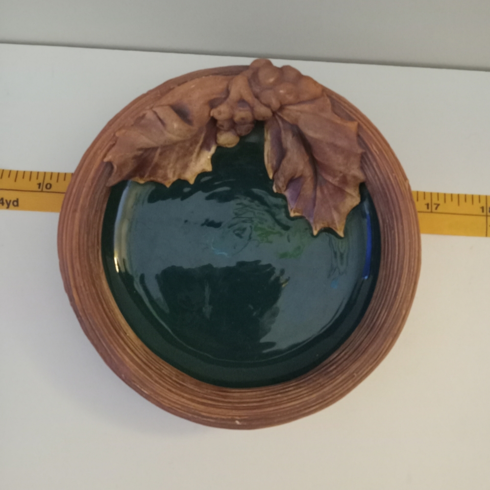 Vintage 1990 Grape Leaf Ceramic Pottery Terrafirma USA